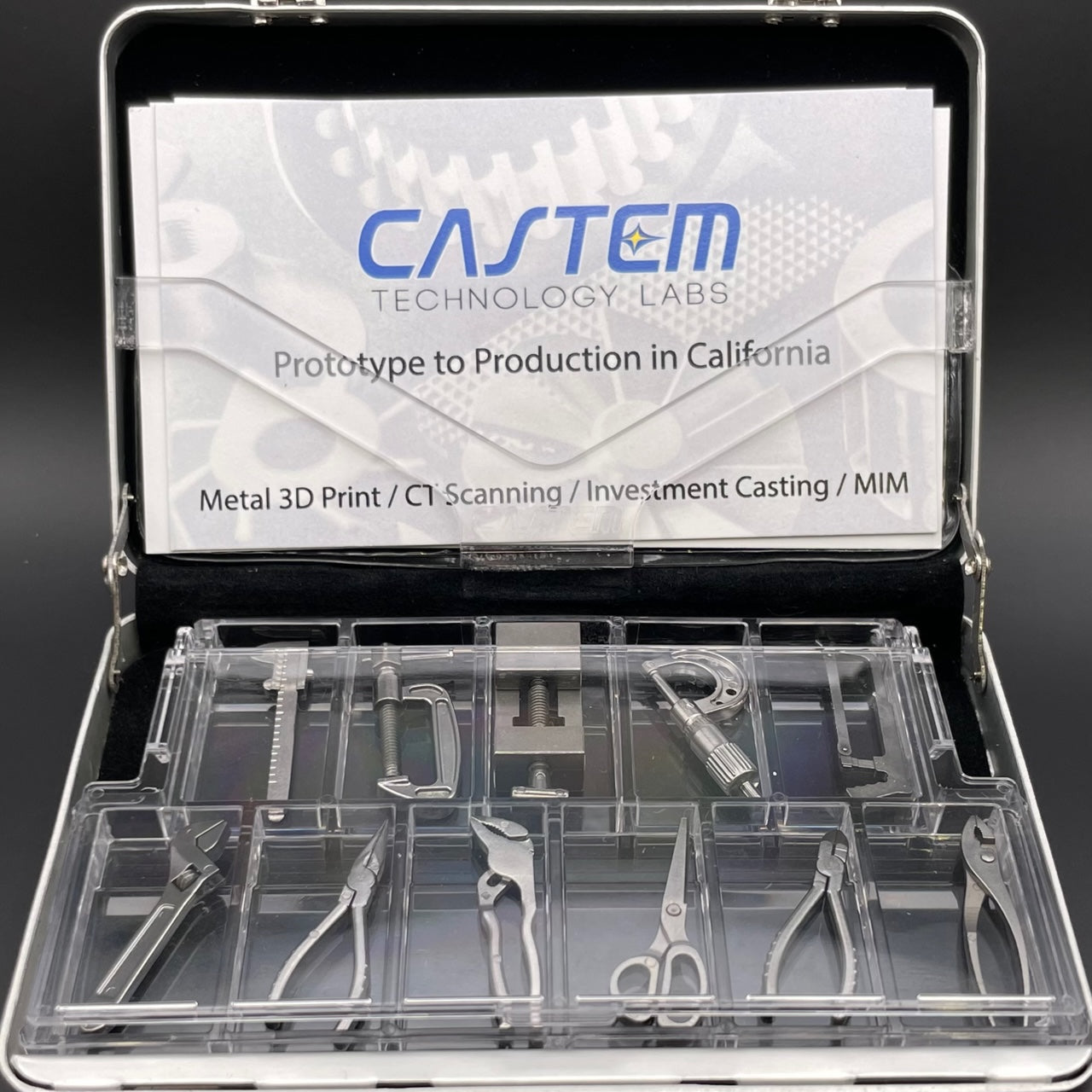 Miniature Tool Set: 11 working tools with Attaché Case