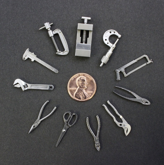 Miniature Tool Set: 11 working tools with Attaché Case